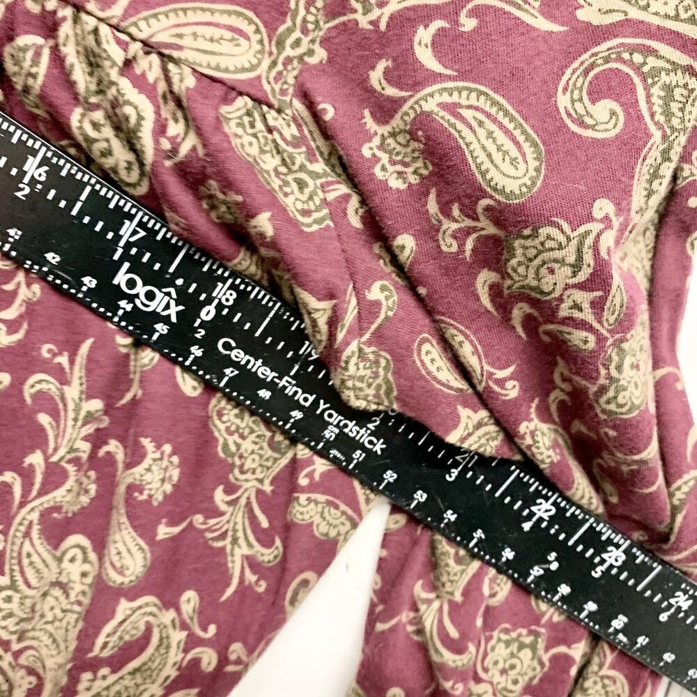 Y2K American Living Shirt Women Large Paisley Button V-Neck Smocked Blouse Boho - Picture 5 of 7